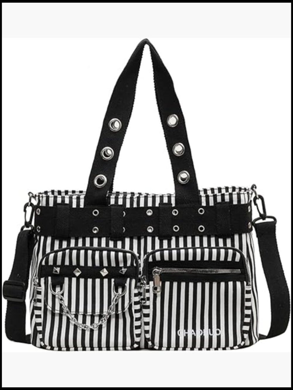 Y2K Tote Bag Canvas Shoulder Bag Gothic Skull Handbag for Work Travel